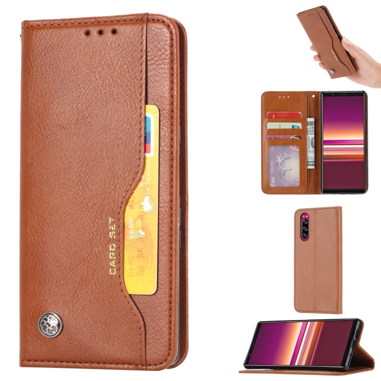 Per Sony Xperia 5 Knead Skin Texture Custodia in pelle orizzontale a conchiglia con cornice per foto e supporto e slot per schede e portafoglio, For Sony Xperia 5