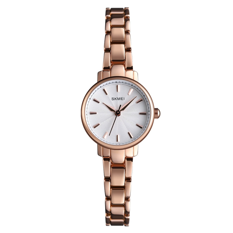 Skmei 1410 Orologio al quarzo da donna Orologio alla moda europeo e americano Orologio da donna con cinturino in acciaio per il tempo libero