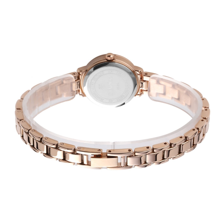 Skmei 1410 Orologio al quarzo da donna Orologio alla moda europeo e americano Orologio da donna con cinturino in acciaio per il tempo libero