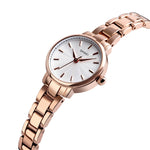 Skmei 1410 Orologio al quarzo da donna Orologio alla moda europeo e americano Orologio da donna con cinturino in acciaio per il tempo libero