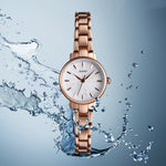 Skmei 1410 Orologio al quarzo da donna Orologio alla moda europeo e americano Orologio da donna con cinturino in acciaio per il tempo libero