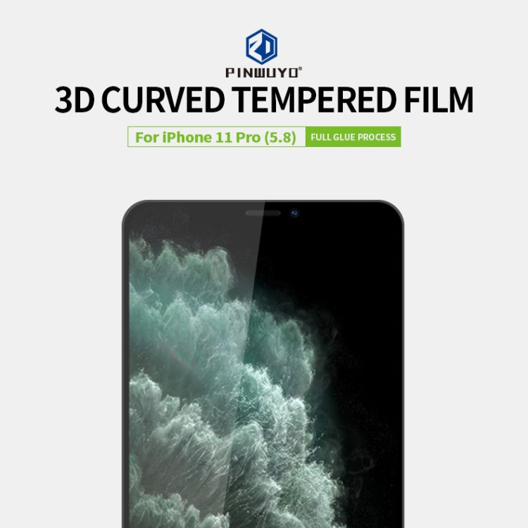 Pellicola in vetro temperato curvo PINWUYO 9H 3D, For iPhone 11 Pro, For iPhone 11 Pro Max, For iPhone 11