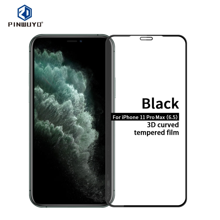 Pellicola in vetro temperato curvo PINWUYO 9H 3D, For iPhone 11 Pro, For iPhone 11 Pro Max, For iPhone 11