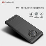 Per custodia in TPU in fibra di carbonio con trama spazzolata Oneplus 7T