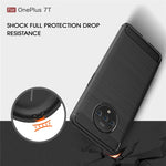 Per custodia in TPU in fibra di carbonio con trama spazzolata Oneplus 7T