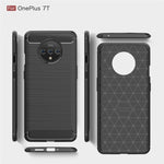 Per custodia in TPU in fibra di carbonio con trama spazzolata Oneplus 7T