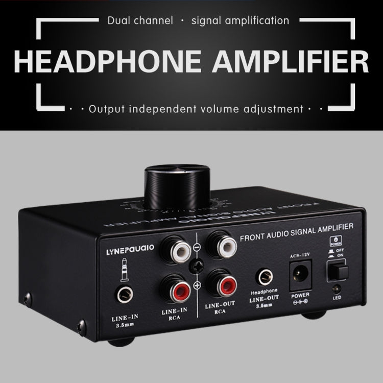 B015 Amplificatore di segnale stereo anteriore Cuffie Amplificatore per altoparlanti Sorgente audio doppia, B015