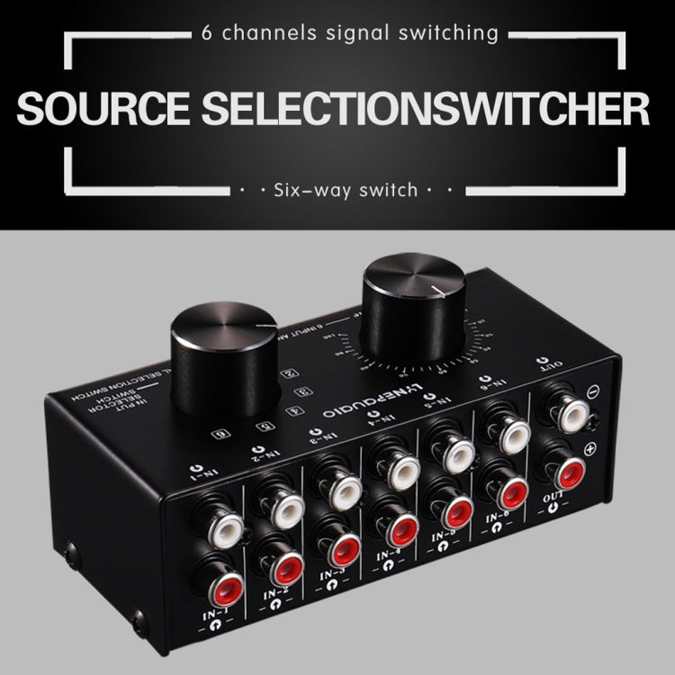 B016 6 Input audio signal source selection selector 1 output, output volume adjustment control RCA port