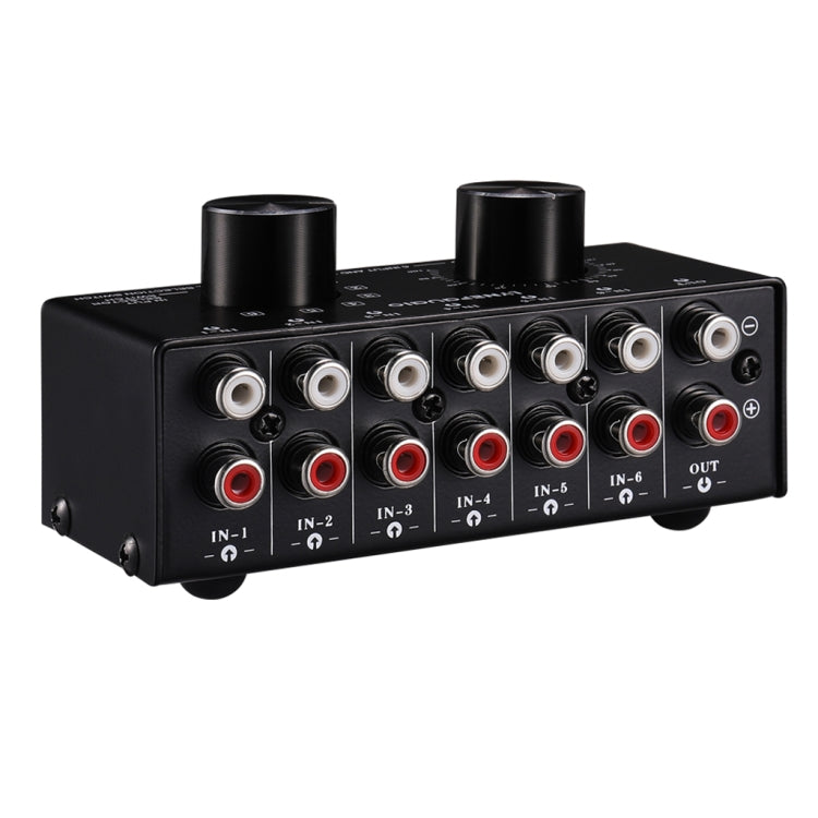 B016 6 Input audio signal source selection selector 1 output, output volume adjustment control RCA port