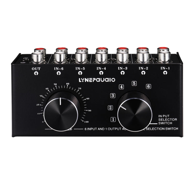 B016 6 Input audio signal source selection selector 1 output, output volume adjustment control RCA port