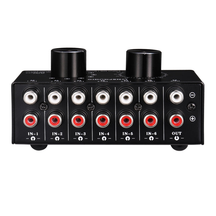 B016 6 Input audio signal source selection selector 1 output, output volume adjustment control RCA port