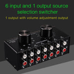 B016 6 Input audio signal source selection selector 1 output, output volume adjustment control RCA port