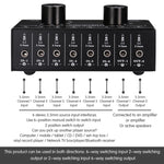 B027 6 input 2 output or 2 input 6 output audio signal source selection switch 3.5mm interface