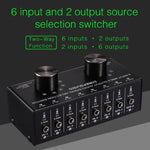B027 6 input 2 output or 2 input 6 output audio signal source selection switch 3.5mm interface