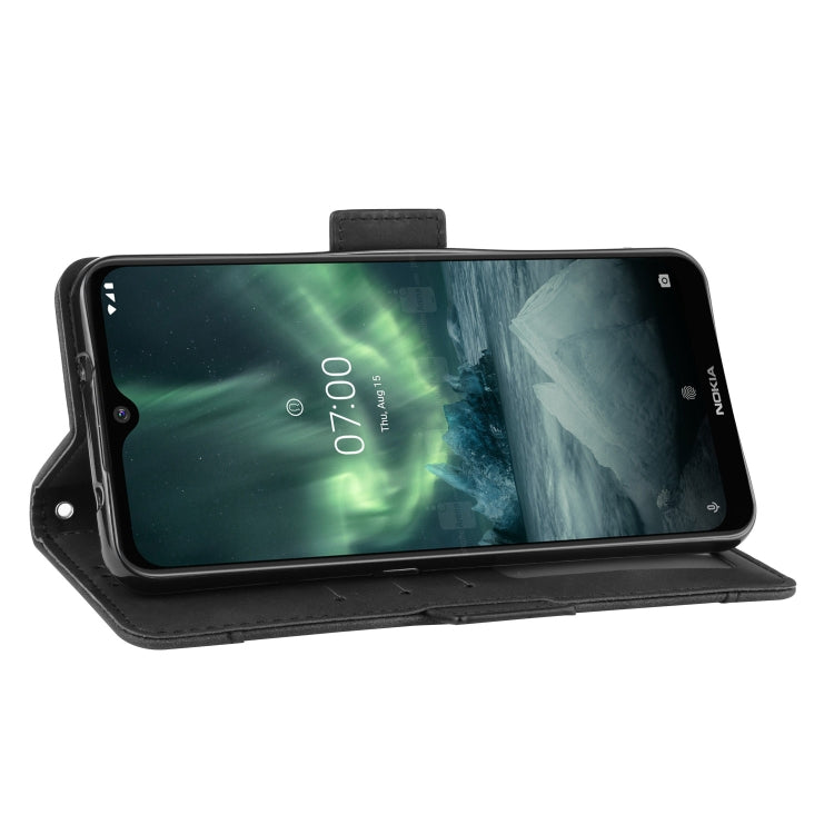 Per Nokia 7.2 / 6.2 Custodia in pelle con motivo a portafoglio in stile pelle di vitello ， con slot per schede separato, For Nokia 7.2 / 6.2