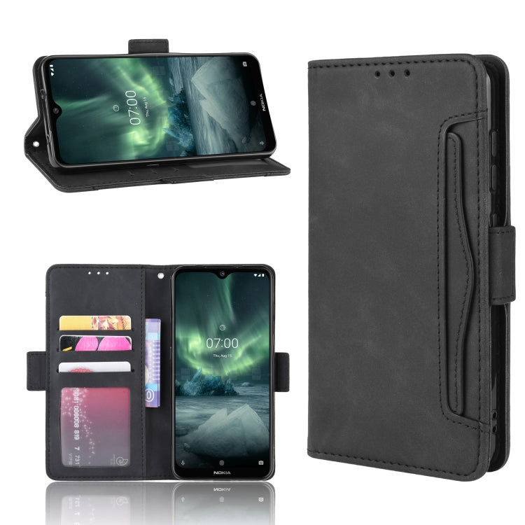 Per Nokia 7.2 / 6.2 Custodia in pelle con motivo a portafoglio in stile pelle di vitello ， con slot per schede separato, For Nokia 7.2 / 6.2