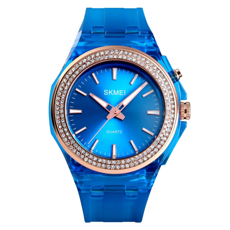 SkMEI 1553 Orologio da donna impermeabile trasparente a colori a LED intarsiato con trapano ad acqua