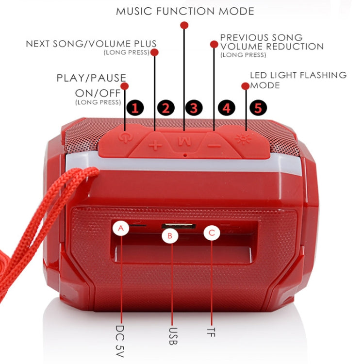 T&G TG162 Altoparlante Bluetooth portatile stereo a LED Mini altoparlante wireless Subwoofer