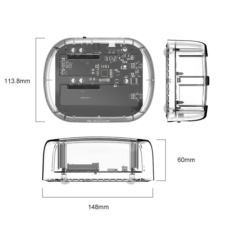 ORICO 6239C3 Dock USB-C per 2 dischi 2,5/3,5 pollici