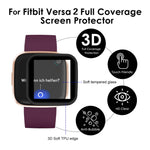 ENKAY Hat-prince 3D Full Screen Soft TPU Edge + Pellicola proteggi schermo HD in vetro morbido, For Fitbit Versa 2 (2019), For Fitbit Versa (2018)