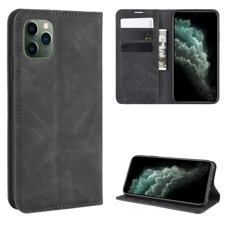 Per iPhone 11 Pro Max Custodia in pelle con ventosa magnetica da lavoro retro-pelle con borsa-staffa-mandrino, For iPhone 11 Pro Max