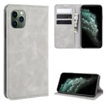 Per iPhone 11 Pro Max Custodia in pelle con ventosa magnetica da lavoro retro-pelle con borsa-staffa-mandrino, For iPhone 11 Pro Max