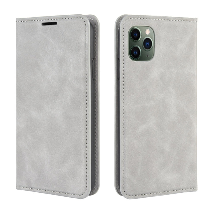 Per iPhone 11 Pro Max Custodia in pelle con ventosa magnetica da lavoro retro-pelle con borsa-staffa-mandrino, For iPhone 11 Pro Max