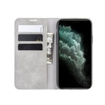 Per iPhone 11 Pro Max Custodia in pelle con ventosa magnetica da lavoro retro-pelle con borsa-staffa-mandrino, For iPhone 11 Pro Max