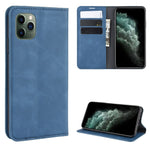 Per iPhone 11 Pro Max Custodia in pelle con ventosa magnetica da lavoro retro-pelle con borsa-staffa-mandrino, For iPhone 11 Pro Max