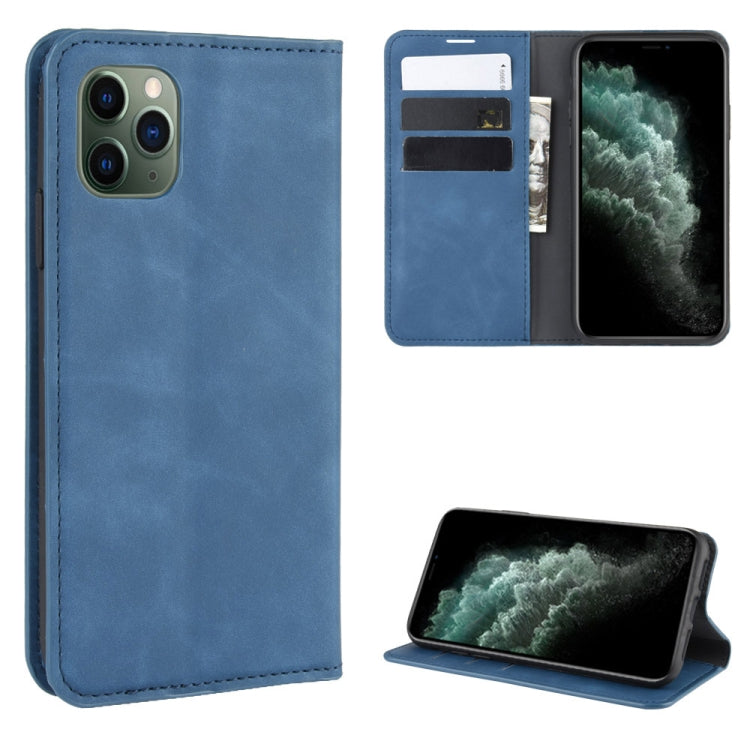 Per iPhone 11 Pro Max Custodia in pelle con ventosa magnetica da lavoro retro-pelle con borsa-staffa-mandrino, For iPhone 11 Pro Max