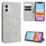 Per iPhone 11 Custodia in pelle con ventosa magnetica per affari retro-pelle con borsa-staffa-mandrino, For iPhone 11
