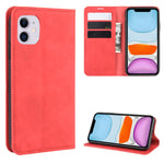 Per iPhone 11 Custodia in pelle con ventosa magnetica per affari retro-pelle con borsa-staffa-mandrino, For iPhone 11