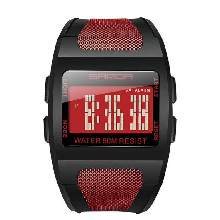 SANDA 222 Orologio sportivo da uomo per alpinismo all'aperto Orologio elettronico digitale Quadrato Orologio impermeabile multifunzionale