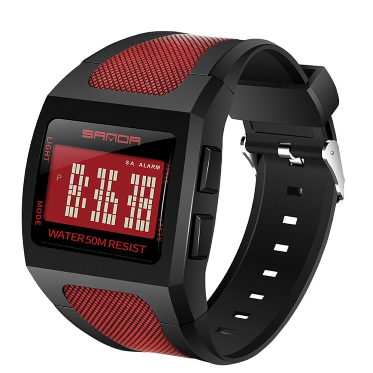 SANDA 222 Orologio sportivo da uomo per alpinismo all'aperto Orologio elettronico digitale Quadrato Orologio impermeabile multifunzionale