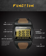 SANDA 222 Orologio sportivo da uomo per alpinismo all'aperto Orologio elettronico digitale Quadrato Orologio impermeabile multifunzionale