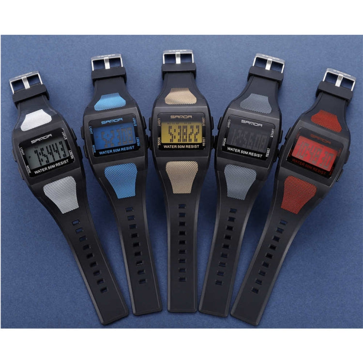 SANDA 222 Orologio sportivo da uomo per alpinismo all'aperto Orologio elettronico digitale Quadrato Orologio impermeabile multifunzionale