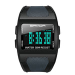 SANDA 222 Orologio sportivo da uomo per alpinismo all'aperto Orologio elettronico digitale Quadrato Orologio impermeabile multifunzionale