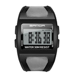 SANDA 222 Orologio sportivo da uomo per alpinismo all'aperto Orologio elettronico digitale Quadrato Orologio impermeabile multifunzionale