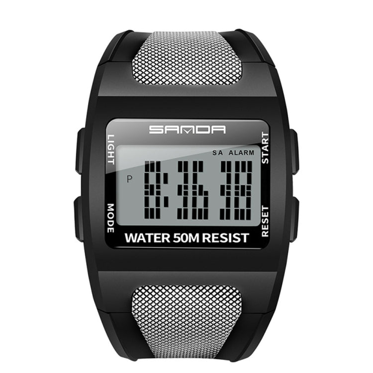 SANDA 222 Orologio sportivo da uomo per alpinismo all'aperto Orologio elettronico digitale Quadrato Orologio impermeabile multifunzionale