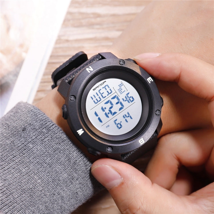 SANDA 361 Orologio elettronico per bambini sportivi con luce notturna alla moda Orologio impermeabile da uomo multifunzionale con luce notturna