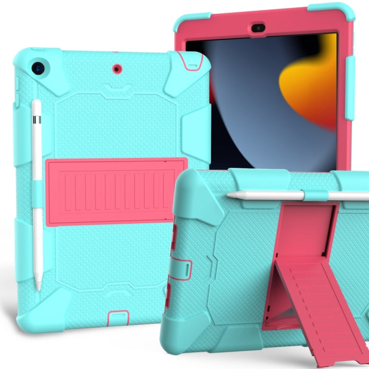 Custodia protettiva in silicone bicolore antiurto per iPad 10.2 con supporto e slot per penna, For iPad 10.2