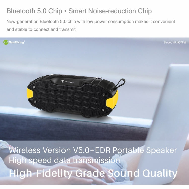 Nuovo altoparlante Bluetooth con soundbar surround stereo portatile Rixing NR907 con microfono, supporto TF Card FM