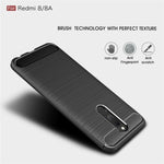 Per custodia in TPU in fibra di carbonio con trama spazzolata Xiaomi Redmi 8