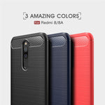 Per custodia in TPU in fibra di carbonio con trama spazzolata Xiaomi Redmi 8