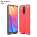 Per custodia in TPU in fibra di carbonio con trama spazzolata Xiaomi Redmi 8