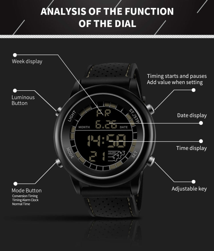 SANDA 411 Orologio multifunzionale Wports Orologio elettronico da studente impermeabile maschile modello giovanile moda maschile