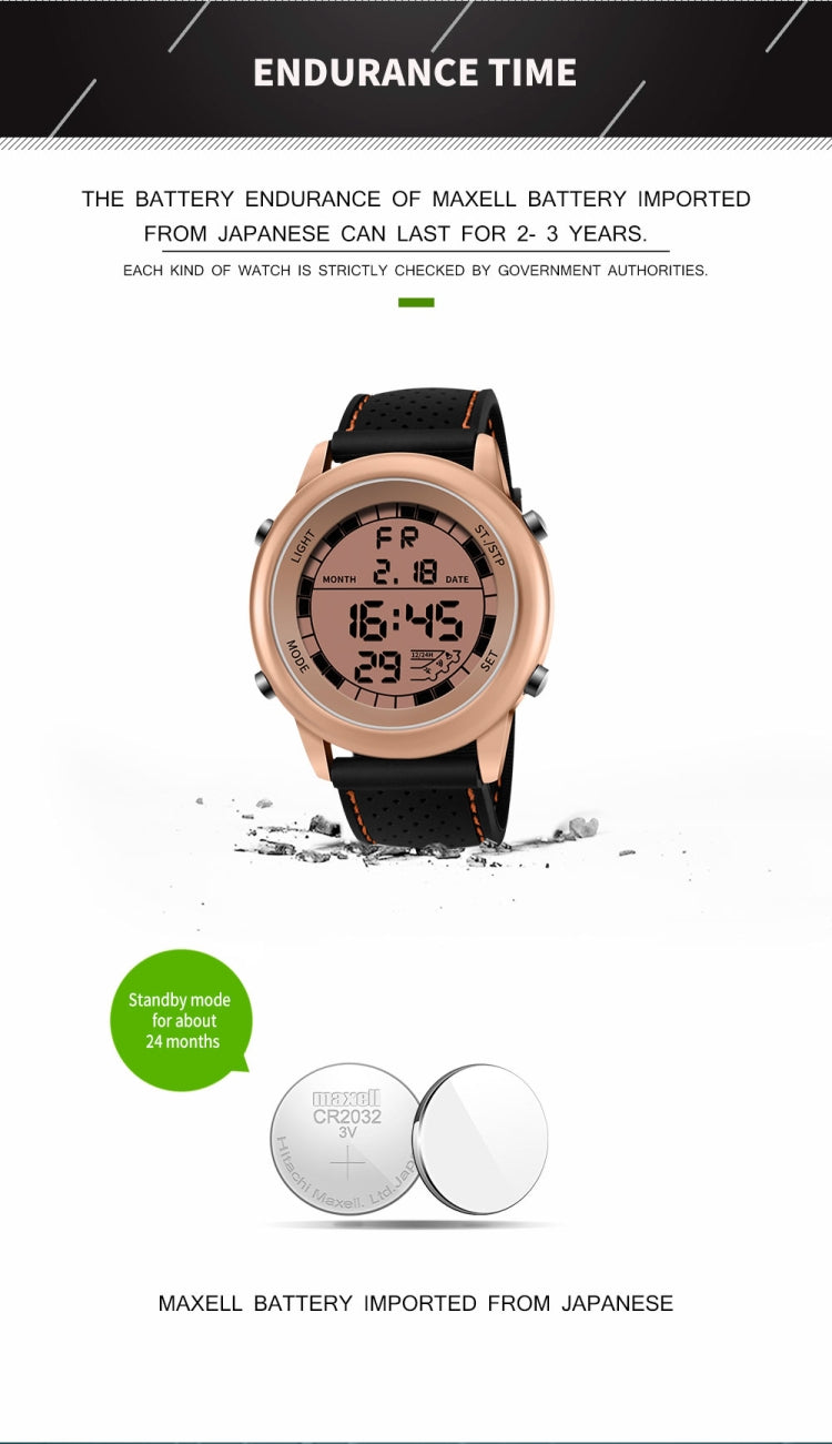 SANDA 411 Orologio multifunzionale Wports Orologio elettronico da studente impermeabile maschile modello giovanile moda maschile
