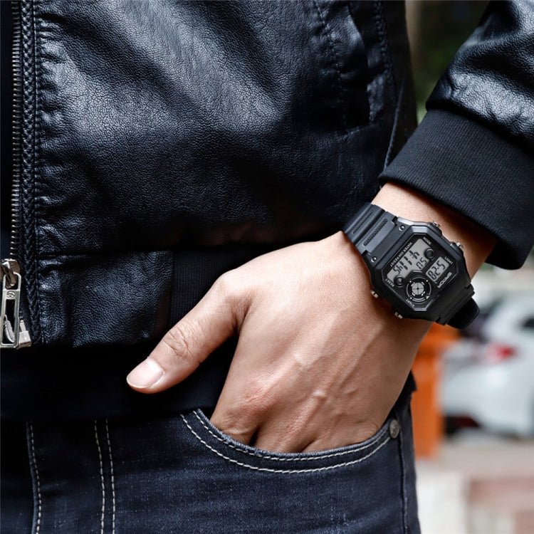 SANDA418 Orologio da polso quadrato Nuoto Allarme impermeabile Luce notturna Orologio da studente maschio Orologio sportivo di moda semplice