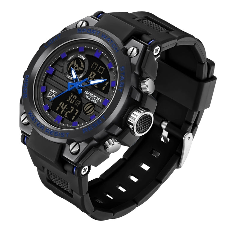 SANDA739 Watch Plate Chao Orologio da uomo Maschio Student Fashion Trend Misuratore elettronico impermeabile digitale multifunzionale