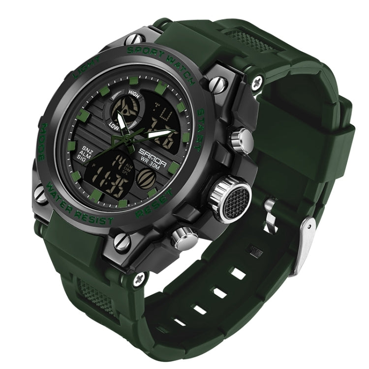 SANDA739 Watch Plate Chao Orologio da uomo Maschio Student Fashion Trend Misuratore elettronico impermeabile digitale multifunzionale